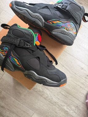 Nike Jordan Kids Tinker Air Raid (GS)Blk Sneakers w/ Multicolor Accents sz boy 4